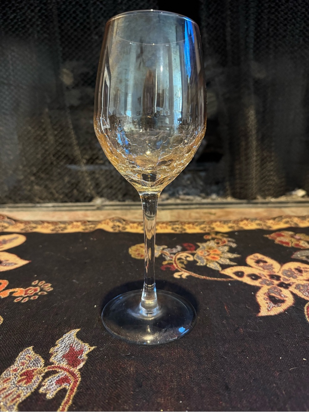 Pier 1 Imports amber crackle wine glass